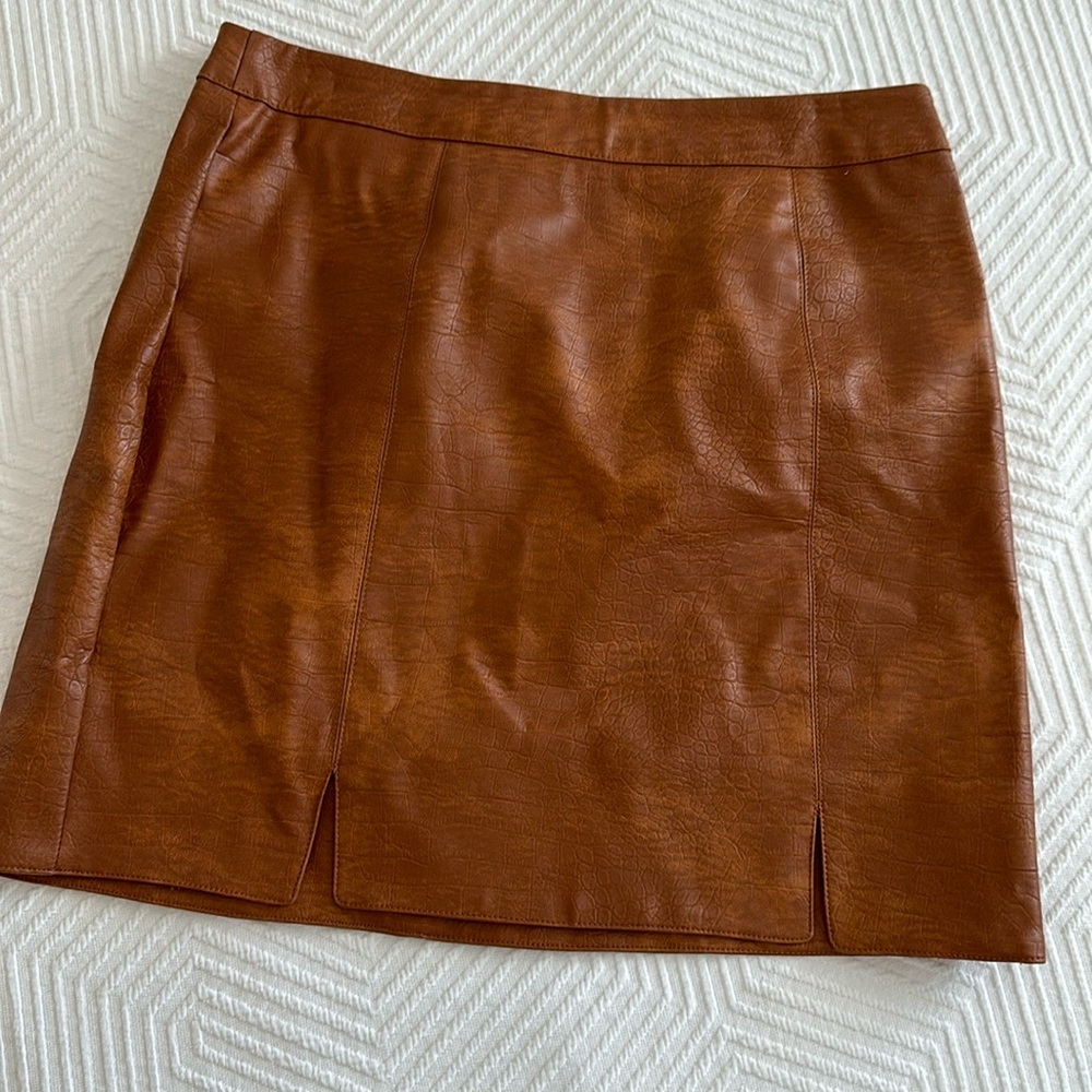 Vegan leather mini skirt
